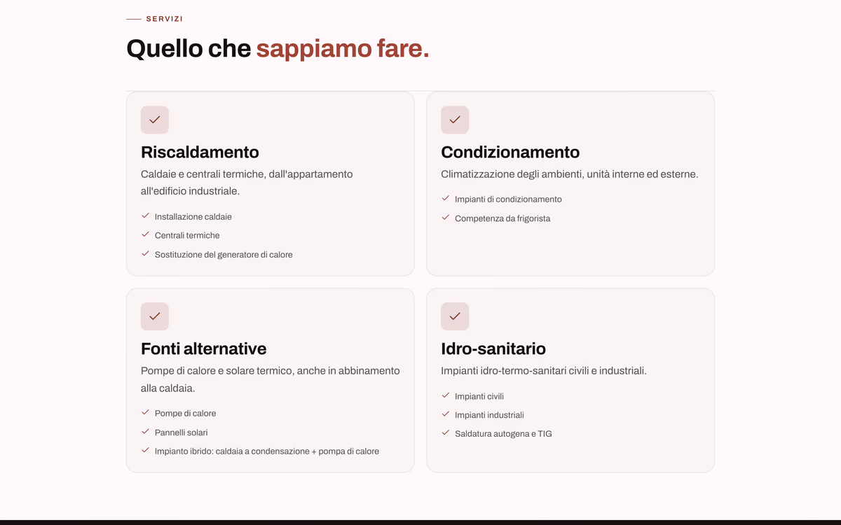 Sito A.M. termoidraulica — «Quello che sappiamo fare»