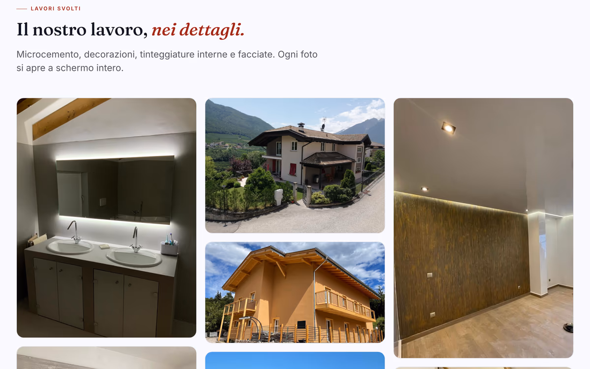 Sito Enea Pittura — «Il nostro lavoro, nei dettagli»