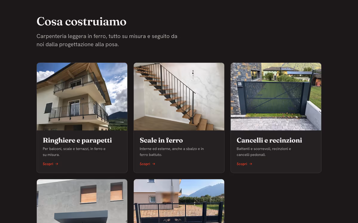 Sito ESSEBI — il catalogo «Cosa costruiamo»