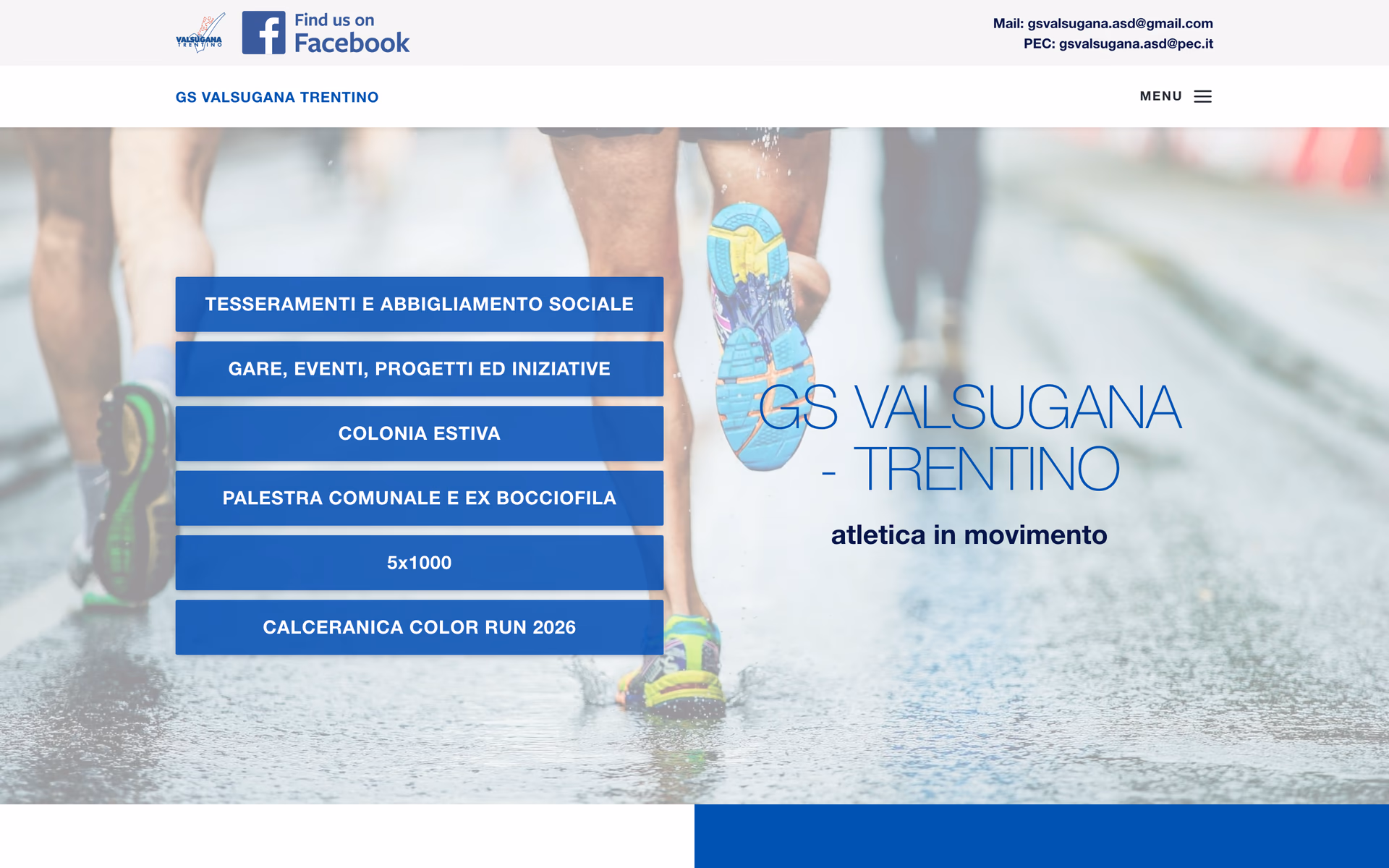 Sito GS Valsugana Trentino — la hero, dal vivo