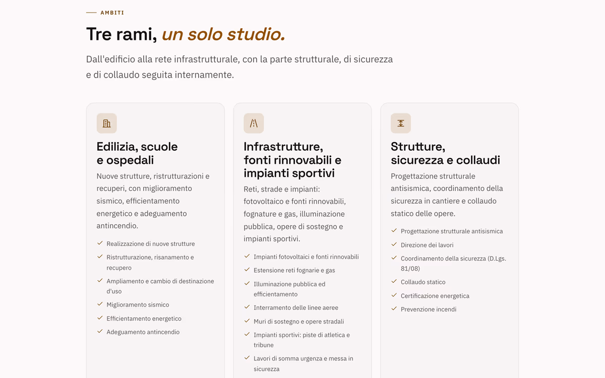 Sito Ing. Mattia Gasperini — «Tre rami, un solo studio»