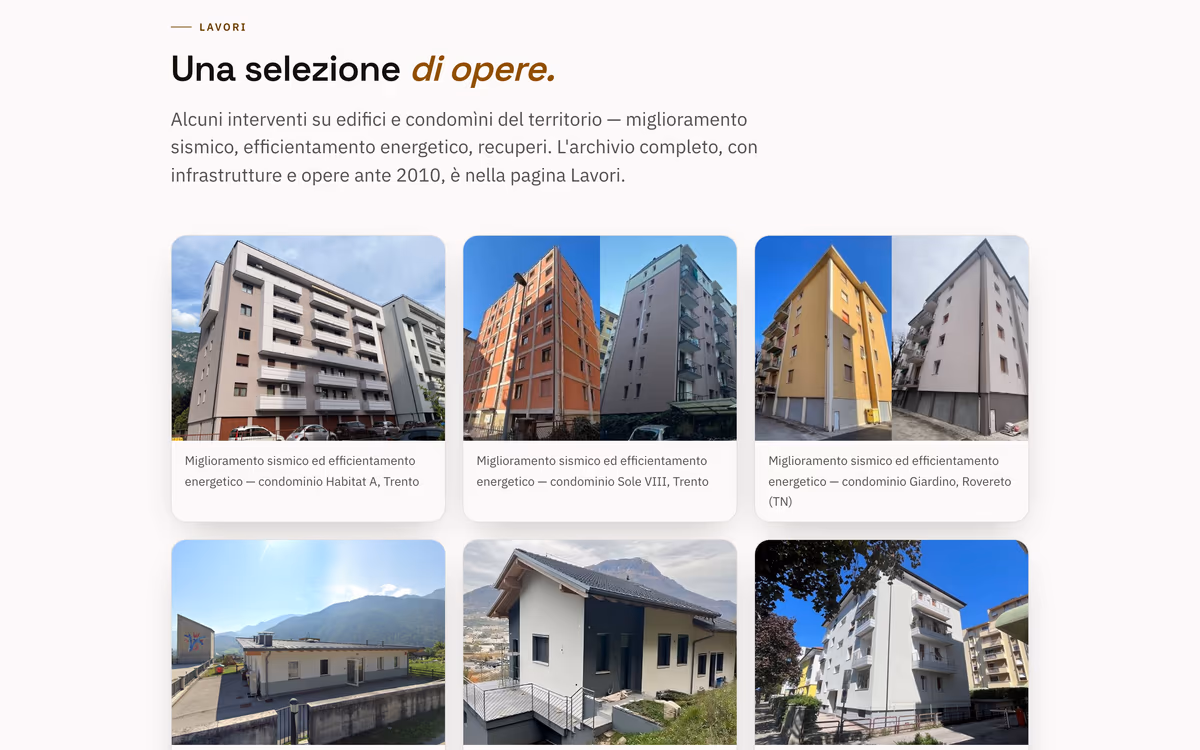 Sito Ing. Mattia Gasperini — «Una selezione di opere»