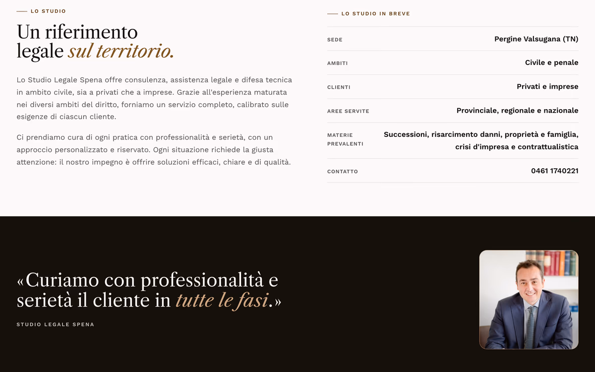 Sito Studio Legale Spena — «Un riferimento legale sul territorio»