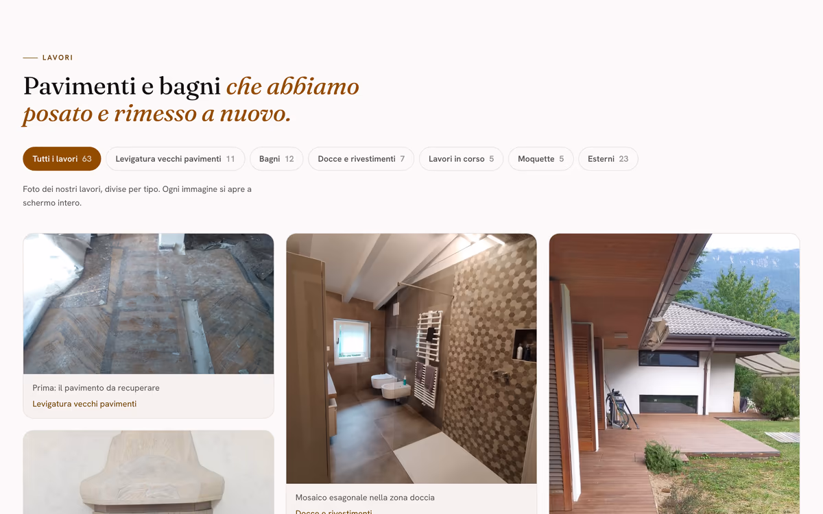 Sito Tarantola Pavimenti — la galleria dei lavori posati