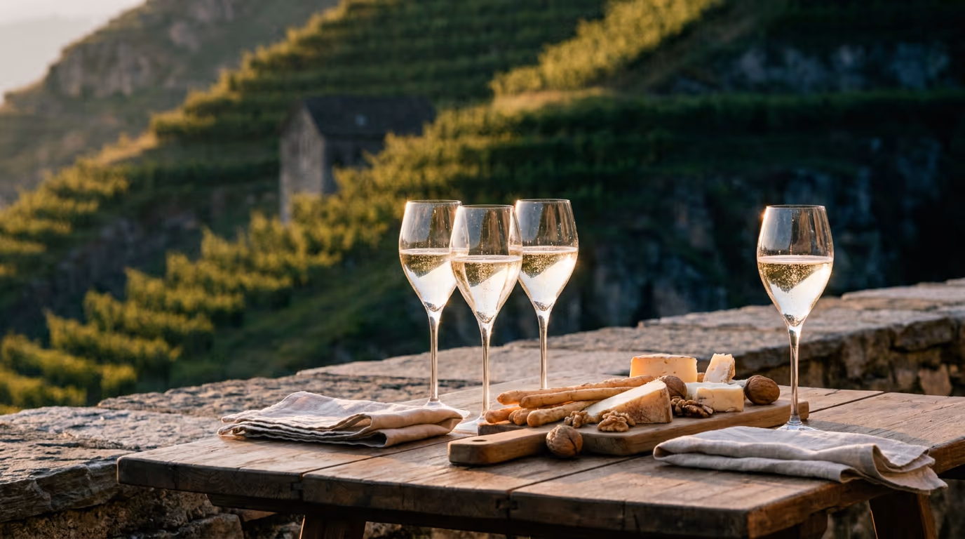 Tavolo di degustazione sulle colline