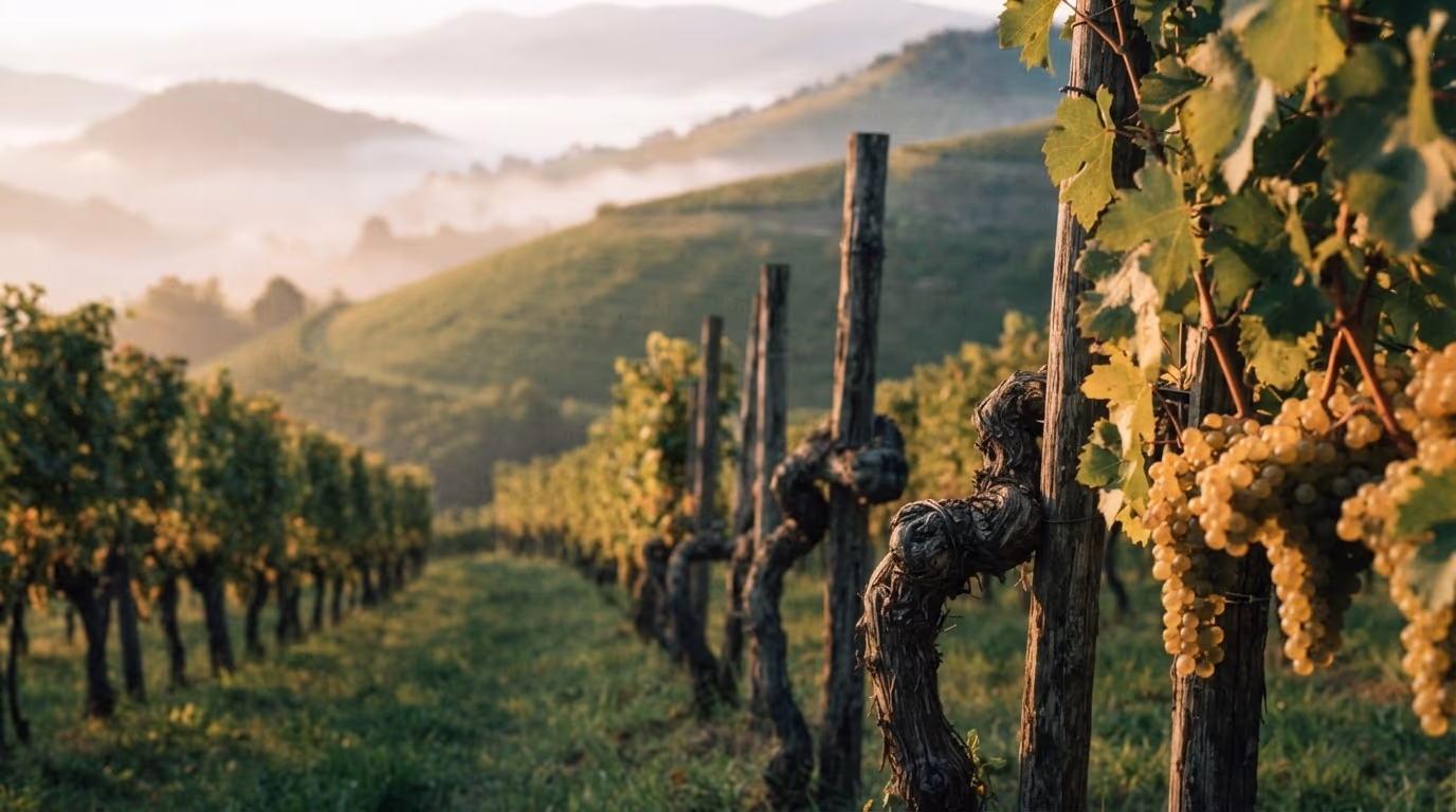 I filari di glera sulla collina